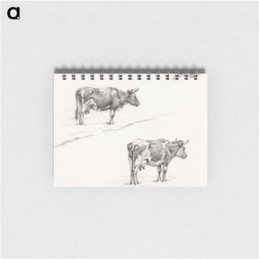 アートメモ帳-Two sketches of a standing cow - ジャン ベルナール Memo.