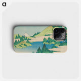 Katsushika Hokusai's mountain landscape - 葛飾 北斎 Phone Case.