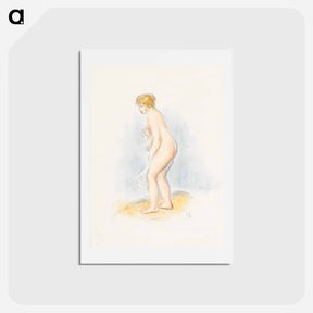 アートポストカード-Standing Female Bather - ピエール オーギュスト ルノワール Postcard.