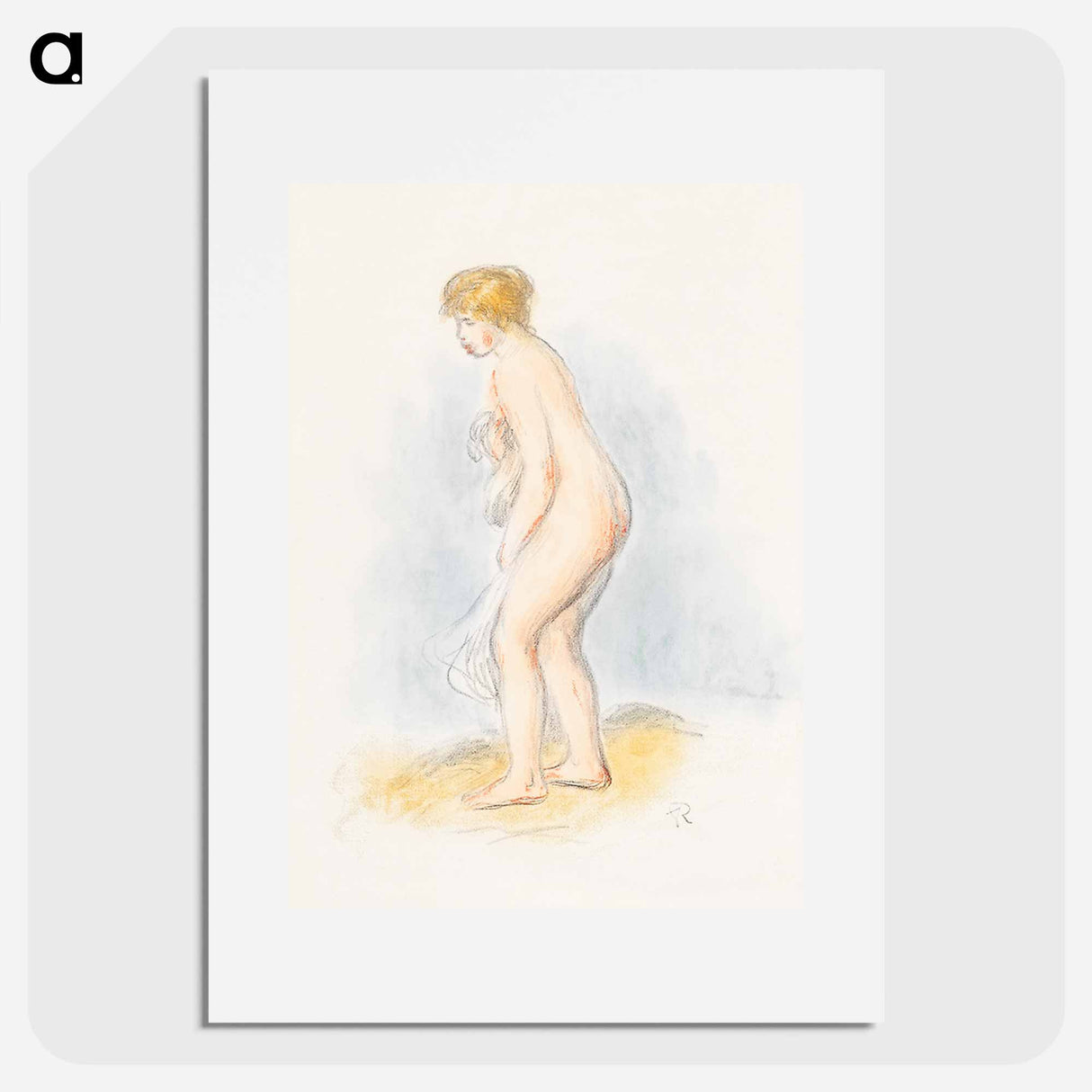 アートポスター-Standing Female Bather - ピエール オーギュスト ルノワール Poster.