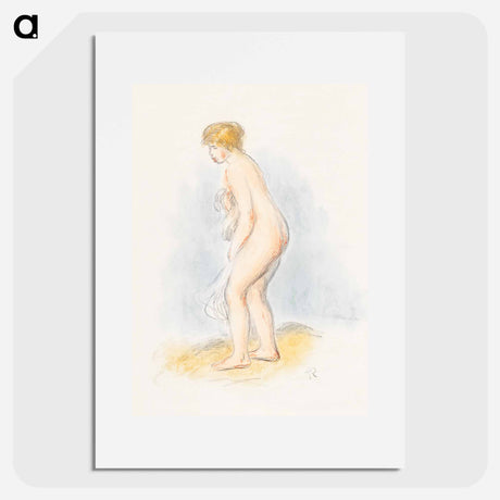 アートポスター-Standing Female Bather - ピエール オーギュスト ルノワール Poster.