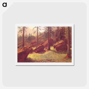 アートポストカード-Wooded Landscape - アルバート ビアスタット Postcard.