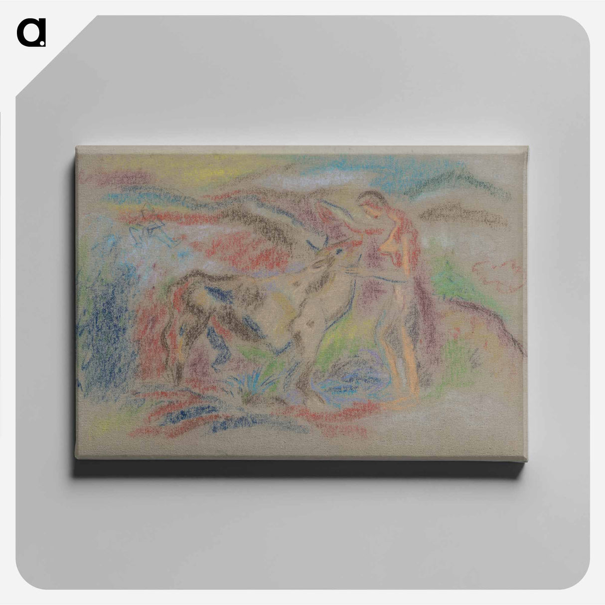 Woman with a cow - アーノルド ピーター ワイズ クビンチャン Canvas.