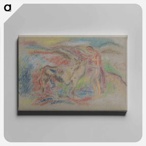 アートパネル-Woman with a cow - アーノルド ピーター ワイズ クビンチャン Canvas.