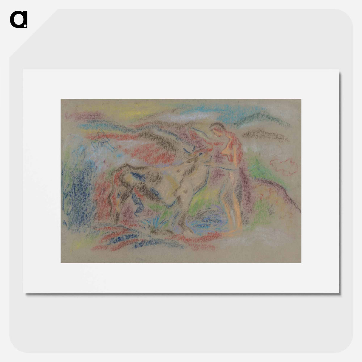 Woman with a cow - アーノルド ピーター ワイズ クビンチャン Poster.