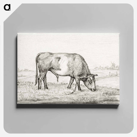 アートパネル-Grazing bull in a pasture - ジャン ベルナール Canvas.