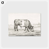 アートポストカード-Grazing bull in a pasture - ジャン ベルナール Postcard.