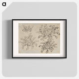 Hokusai's flower sketch - Katsushika Hokusai Poster.