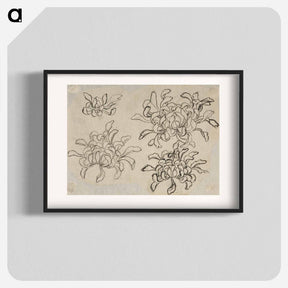 アートポスター-Hokusai's flower sketch - 葛飾 北斎 Poster.
