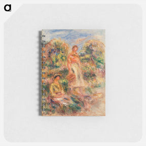 アートメモ帳-Standing Woman and Seated Woman in a Landscape - ピエール オーギュスト ルノワール Memo.