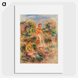 Standing Woman and Seated Woman in a Landscape - Pierre-Auguste Renoir Poster.