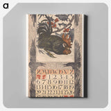 Kalenderblad december met haan - テオ ヴァン ホイテマ Canvas.