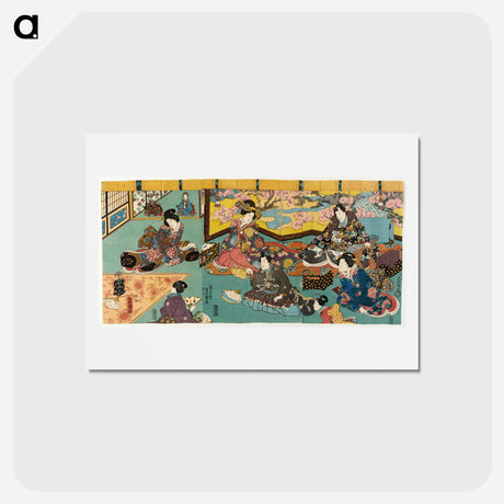 アートポストカード-The Fan-tossing Game
 - 歌川 国貞 Postcard.