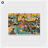 アートポストカード-The Fan-tossing Game
 - 歌川 国貞 Postcard.