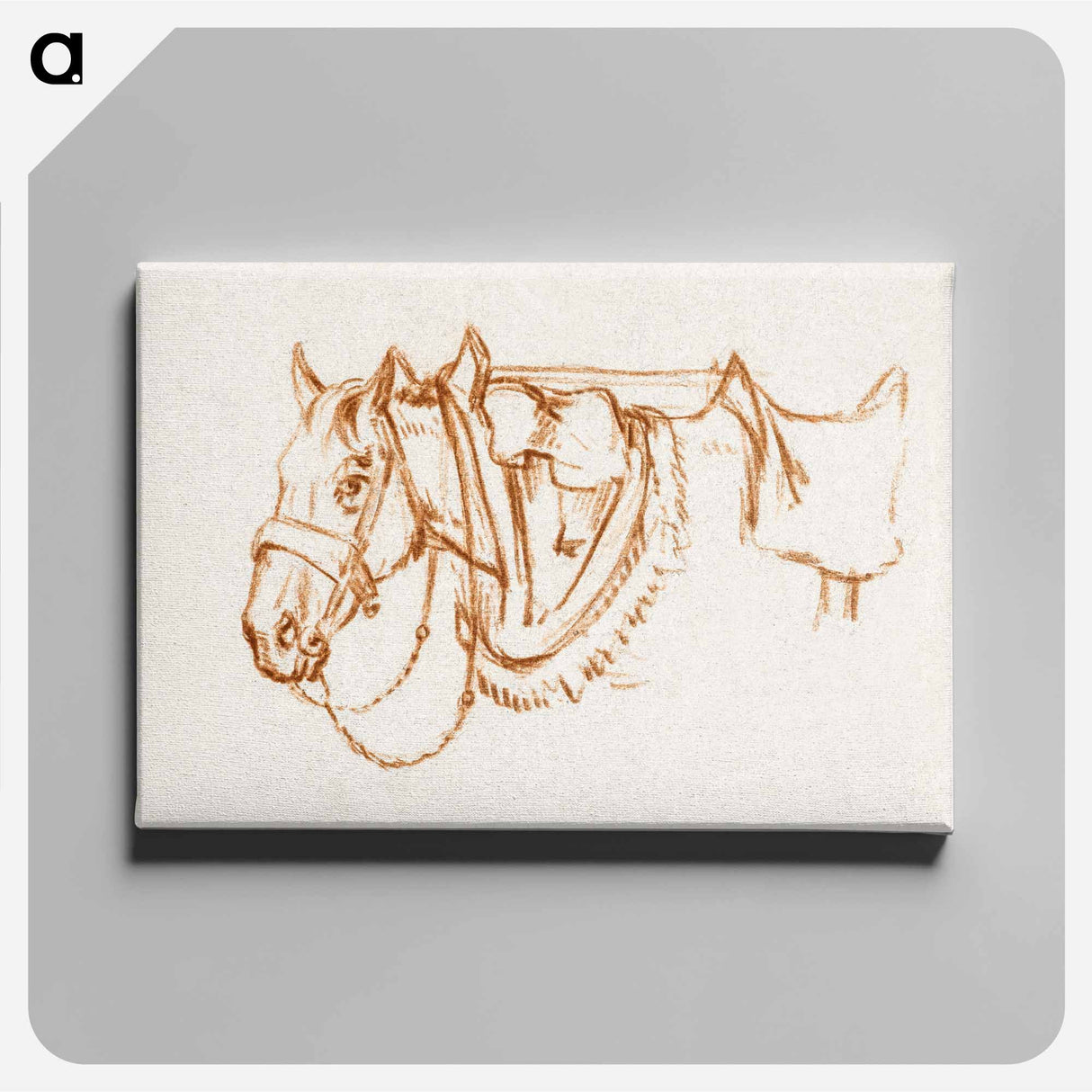 アートパネル-Head of a rigged horse - ジャン ベルナール Canvas.