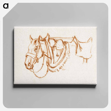 アートパネル-Head of a rigged horse - ジャン ベルナール Canvas.