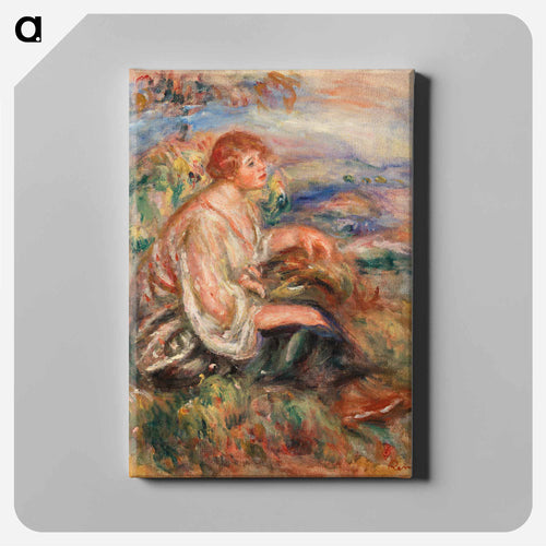 Woman in Tulle Blouse and Black Skirt - Pierre-Auguste Renoir Canvas.