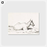 アートポストカード-Lying goat - ジャン ベルナール Postcard.