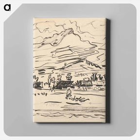アートパネル-Sketchbook 19 geese in front of the village - アーノルド ピーター ワイズ クビンチャン Canvas.