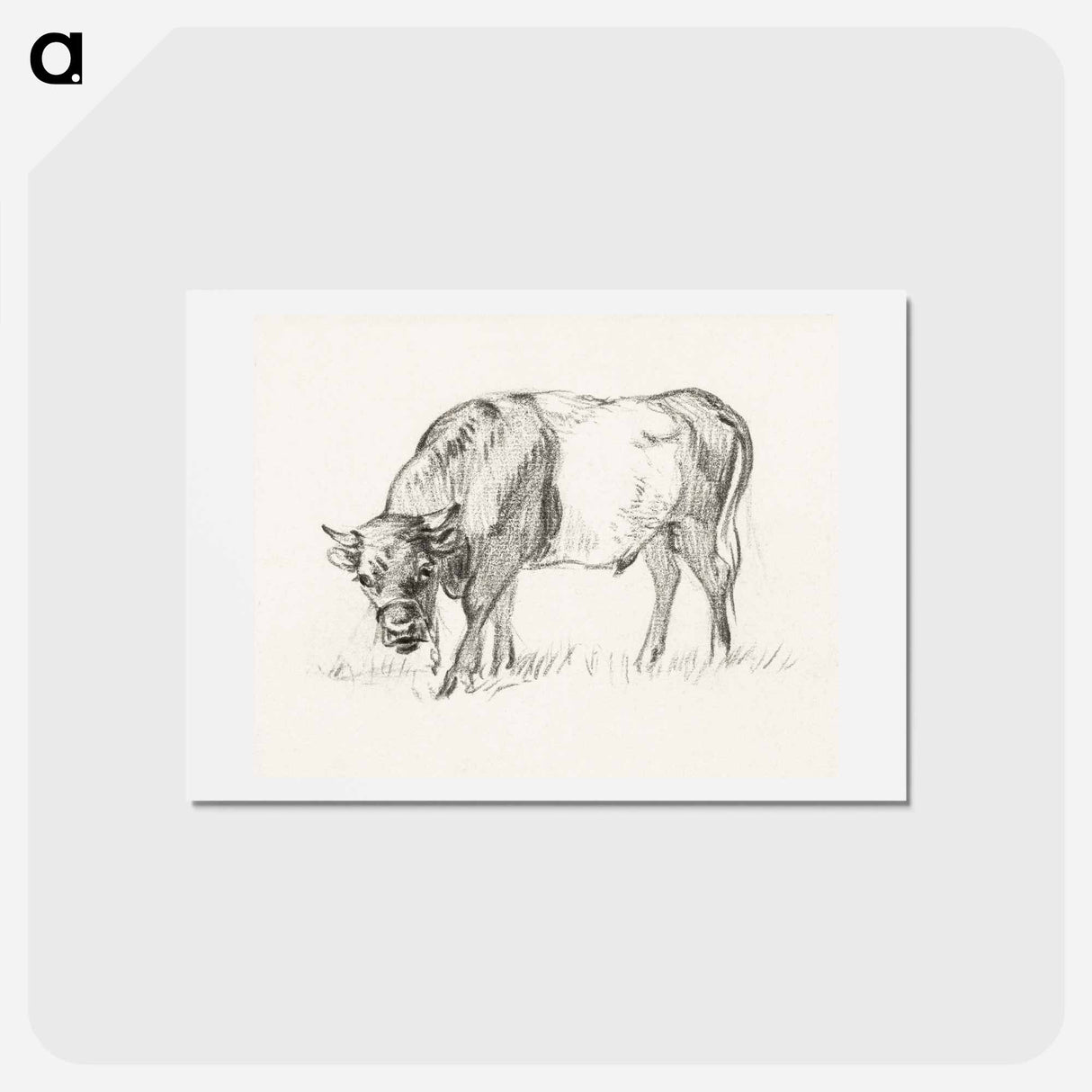 アートポストカード-Grazing bull - ジャン ベルナール Postcard.