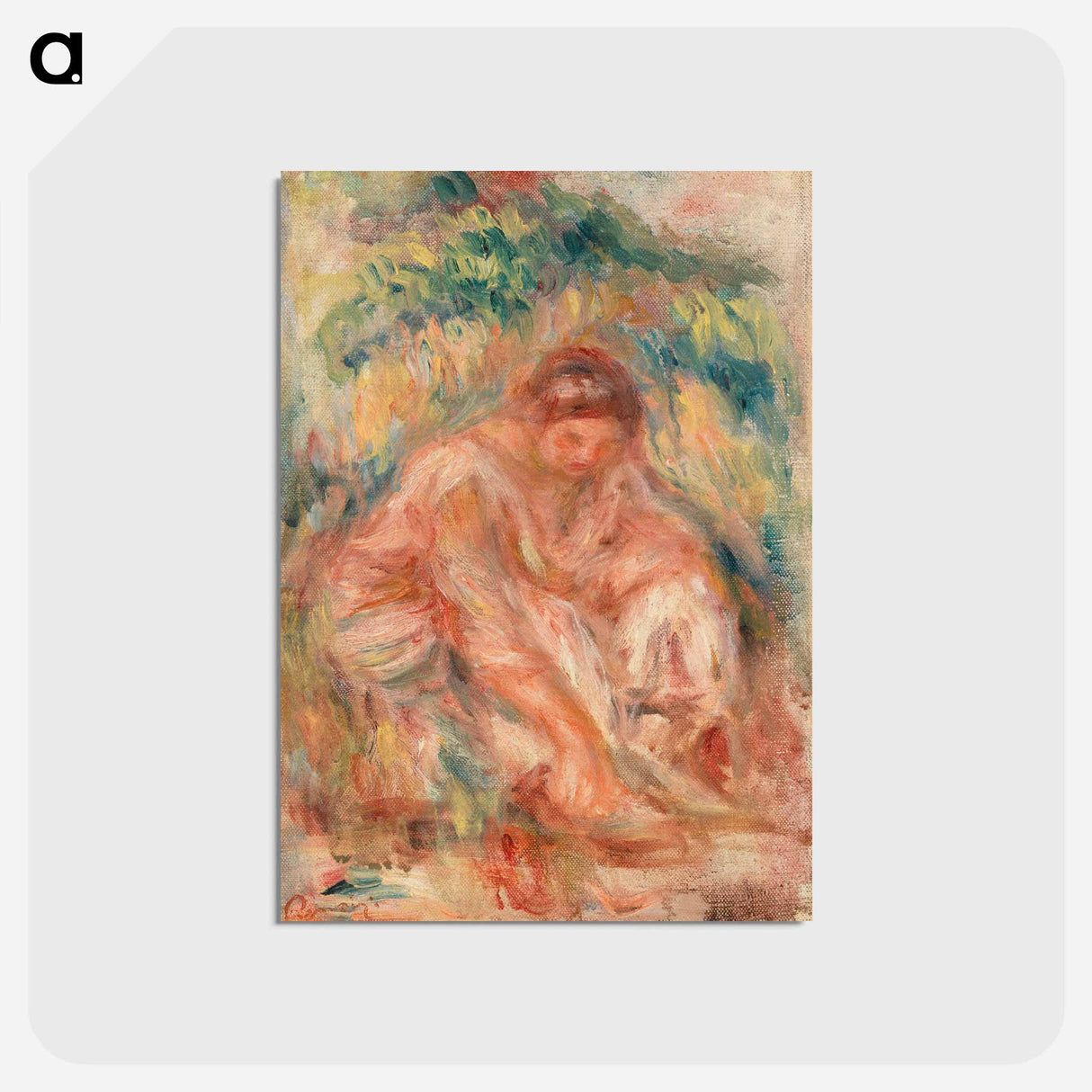 アートポストカード-Sketch of a Woman - ピエール オーギュスト ルノワール Postcard.