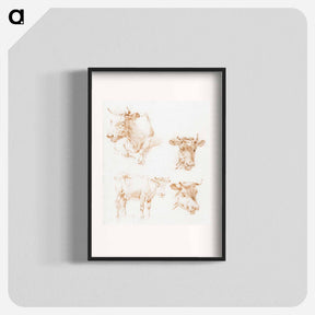 アートポスター-Four cows - ジャン ベルナール Poster.
