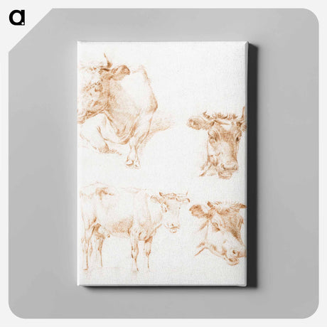 アートパネル-Four cows - ジャン ベルナール Canvas.
