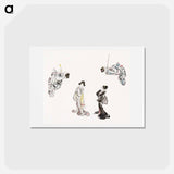 アートポストカード-Hokusai's Japanese woman from Album of Sketches - 葛飾 北斎 Postcard.