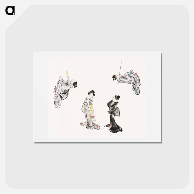 アートポストカード-Hokusai's Japanese woman from Album of Sketches - 葛飾 北斎 Postcard.