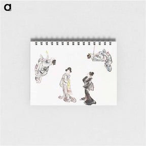 アートメモ帳-Hokusai's Japanese woman from Album of Sketches - 葛飾 北斎 Memo.