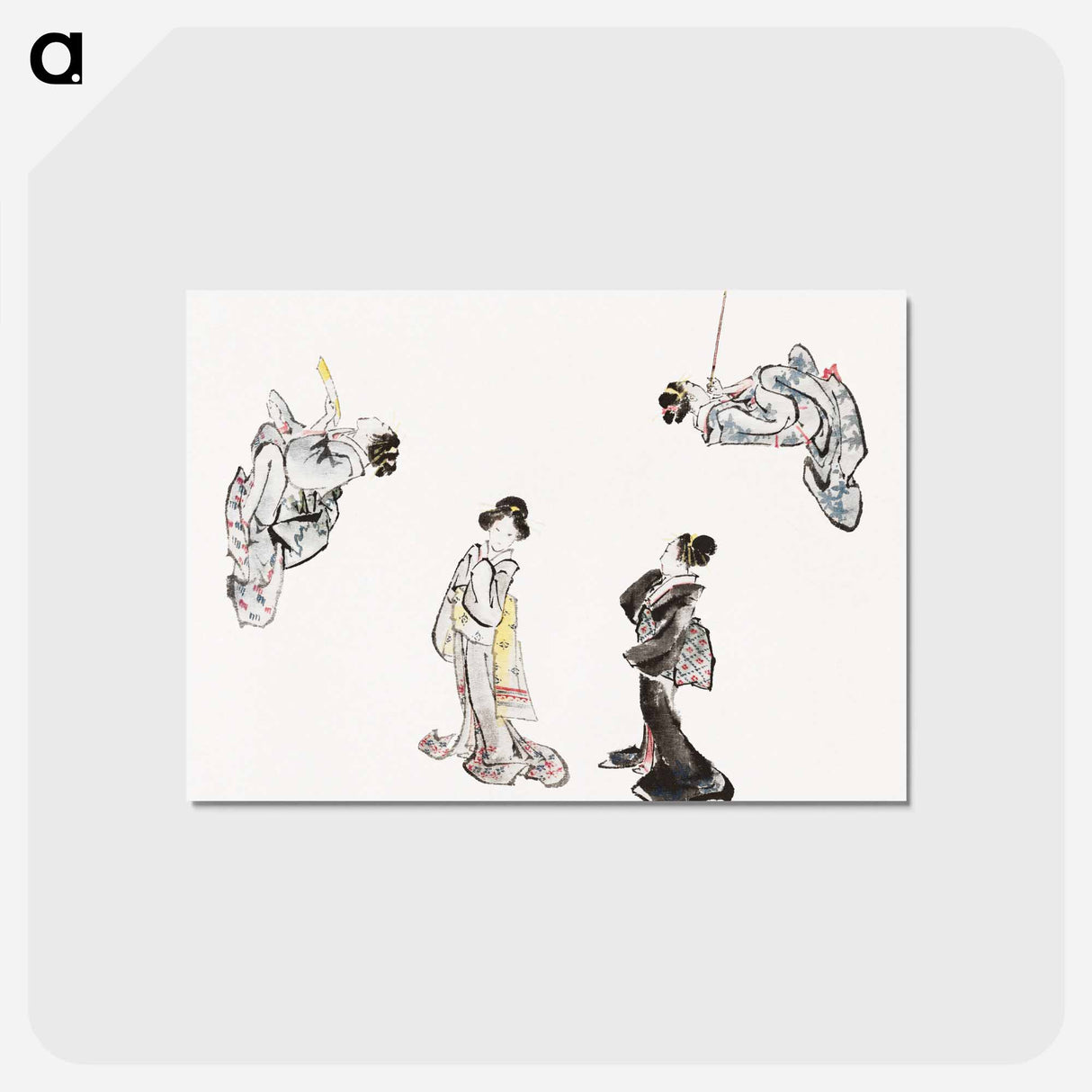 アートポストカード-Hokusai's Japanese woman from Album of Sketches - 葛飾 北斎 Postcard.