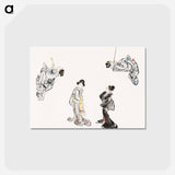 アートポストカード-Hokusai's Japanese woman from Album of Sketches - 葛飾 北斎 Postcard.