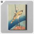 アートパネル-Black-Naped Oriole on a Stem of Rose Mallow
 - 歌川 広重 Canvas.