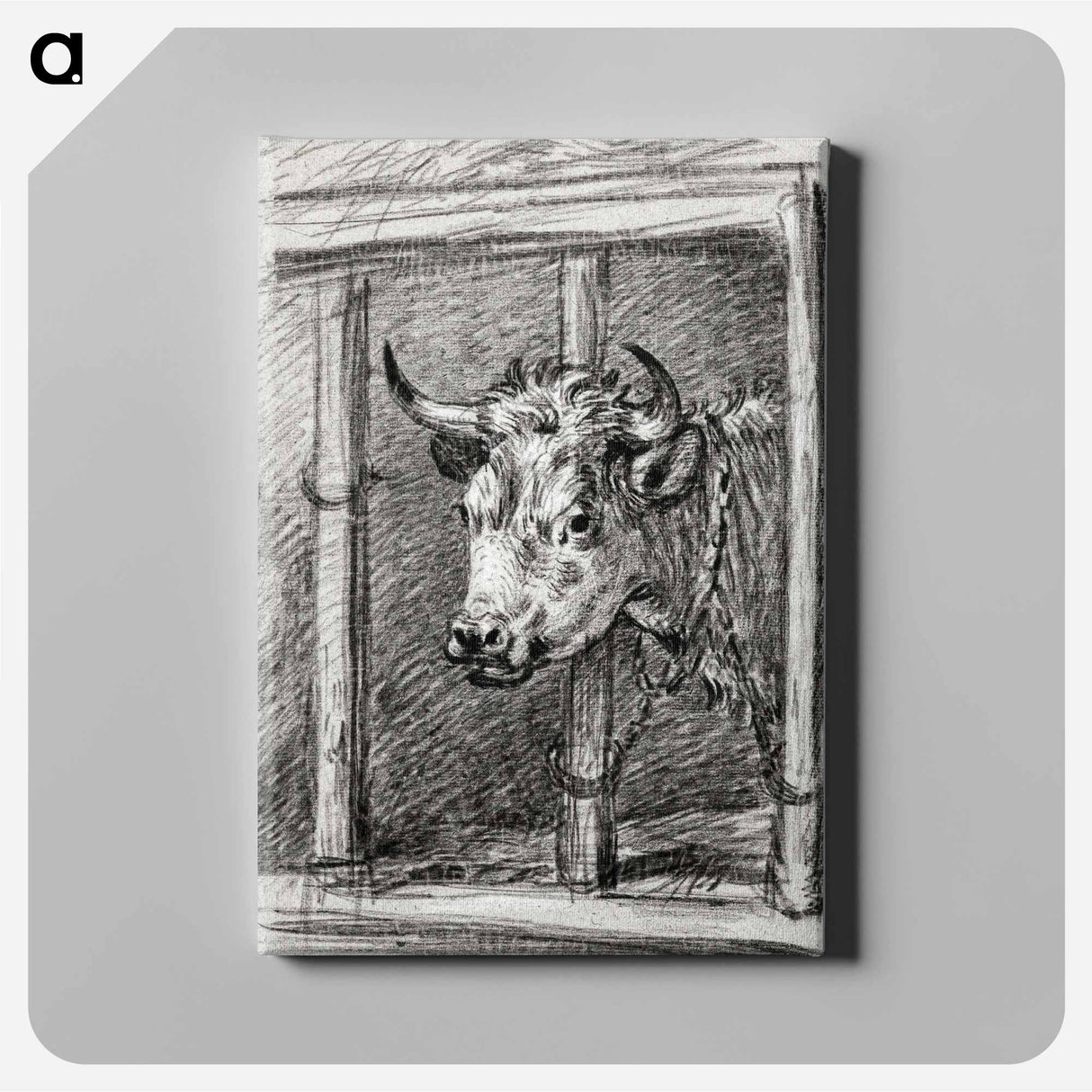 アートパネル-Head of a cow - ジャン ベルナール Canvas.