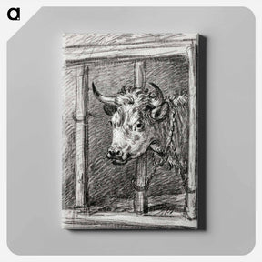 アートパネル-Head of a cow - ジャン ベルナール Canvas.