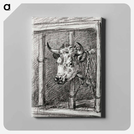 アートパネル-Head of a cow - ジャン ベルナール Canvas.