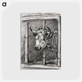 アートポストカード-Head of a cow - ジャン ベルナール Postcard.
