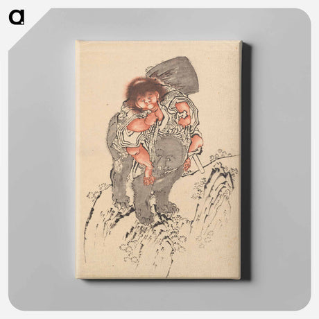 アートパネル-Sakata Kintoki Riding on Bear's Back - 葛飾 北斎 Canvas.