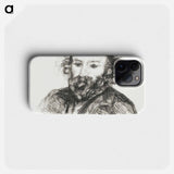 Portrait of Cezanne - ピエール オーギュスト ルノワール Phone Case.