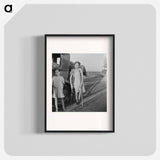 Children of Oklahoma drought refugees on highway near Bakersfield, California - Dorothea Lange Poster.