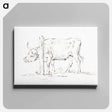 アートパネル-Standing cow, with its head between poles - ジャン ベルナール Canvas.