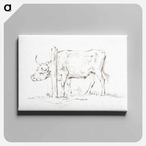 アートパネル-Standing cow, with its head between poles - ジャン ベルナール Canvas.