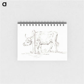 アートメモ帳-Standing cow, with its head between poles - ジャン ベルナール Memo.