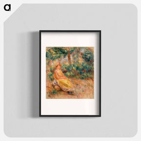 アートポスター-Woman in Pink and Yellow in a Landscape - ピエール オーギュスト ルノワール Poster.