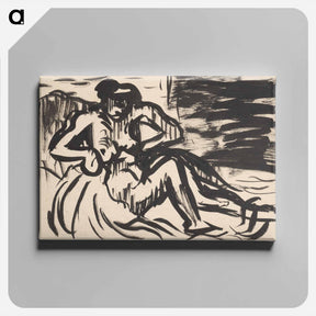 アートパネル-"Seated nude" - アーノルド ピーター ワイズ クビンチャン Canvas.