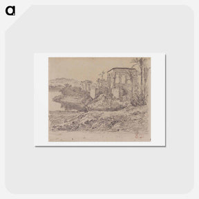 アートポストカード-Kiosk of Trajan at Philae - ウジェーヌ ドラクロワ Postcard.
