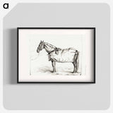 Horse standing in stable with blanket - ジャン ベルナール Poster.