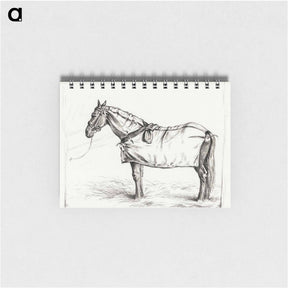 アートメモ帳-Horse standing in stable with blanket - ジャン ベルナール Memo.