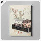 アートパネル-A comparison of Genroku poems and shells - 葛飾 北斎 Canvas.