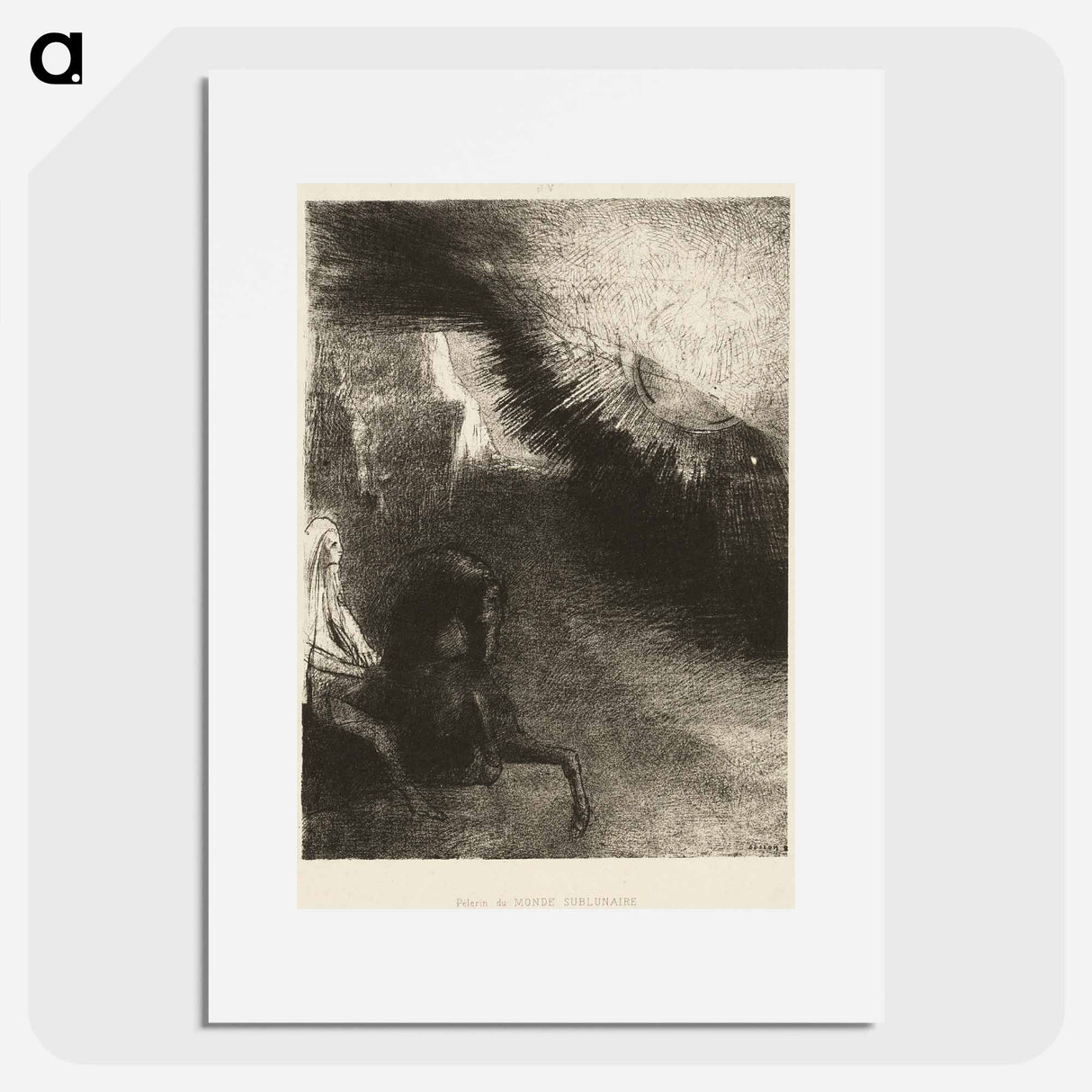 Pilgrim of the Sublunary World - オディロン ルドン Poster.